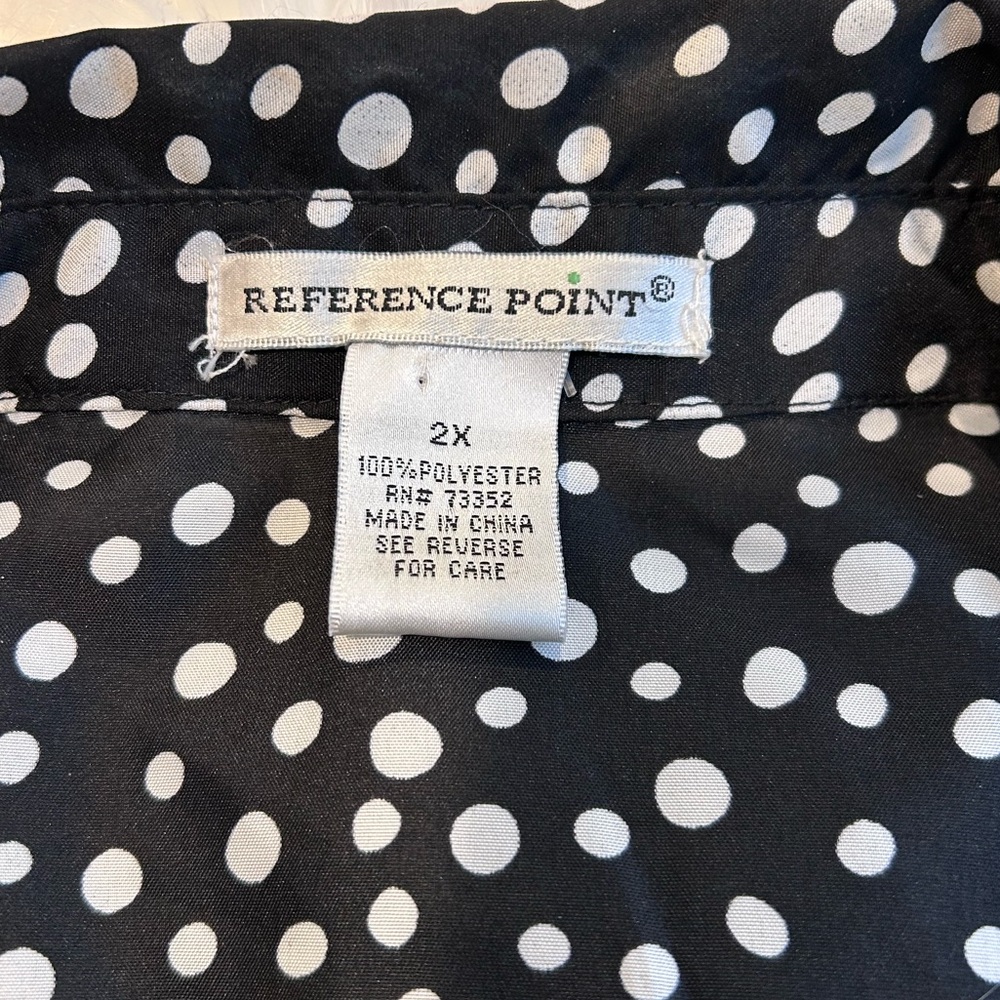 Reference Point Black Polka Dot Blouse - image 4